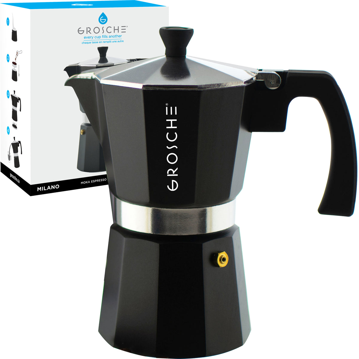 CAFETIÈRE ITALIENNE MILANO - 6 TASSES - GROSCHE